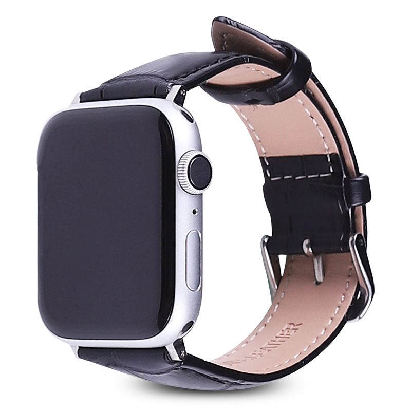 Alexander Leather Strap - Black Apple Watch Band, Fits 38-49mm