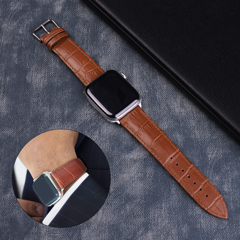 Alexander Leather Strap - Dark Brown Apple Watch Band - Image 2