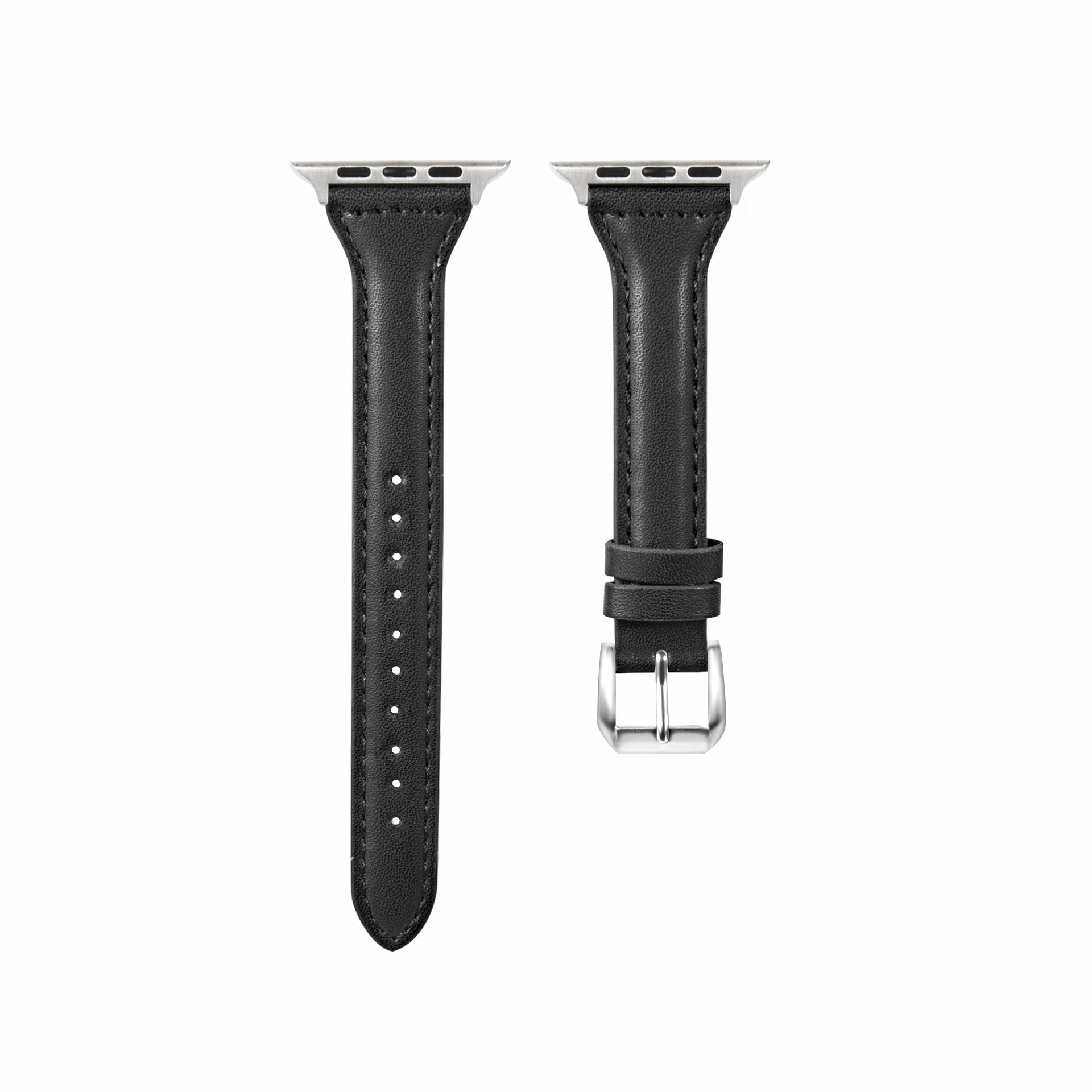 Ally Leather Strap - Black | Slim Apple Watch Band, Fits 38-49mm