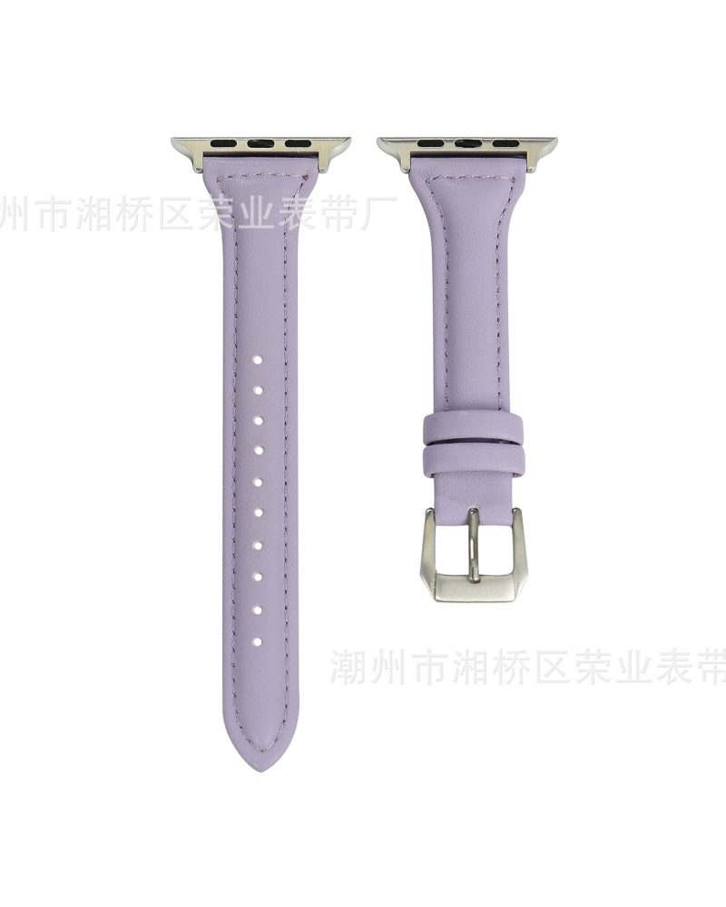 Ally Leather Strap Violet - Slim Apple Watch Band 38-49mm