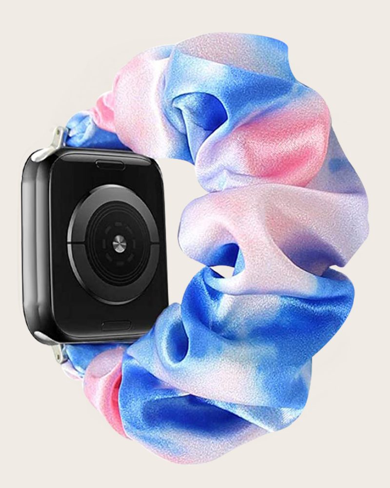 Satin Scrunchie Strap - Dreamy Blue White