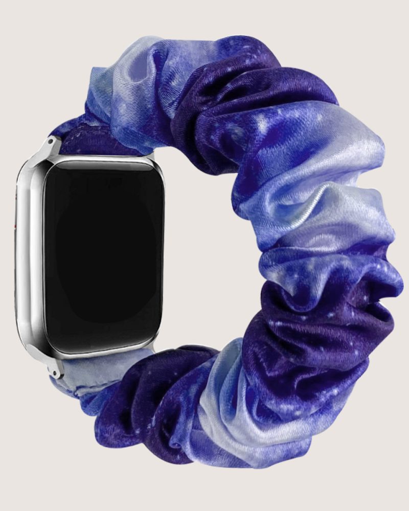 Satin Scrunchie Strap - Starry Purple