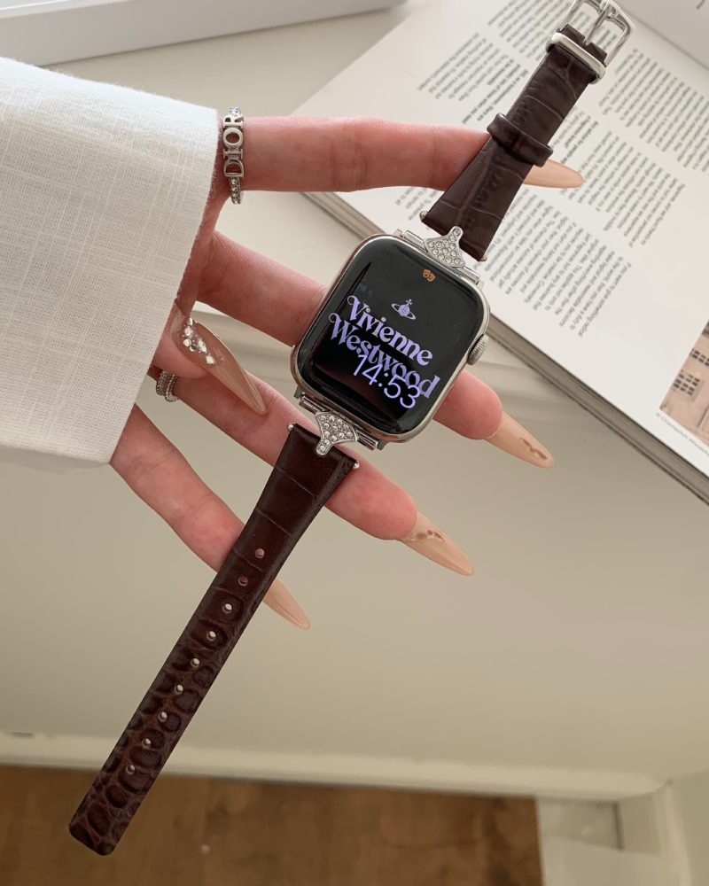 Sophia Leather Strap in Dark Brown for Apple Watch