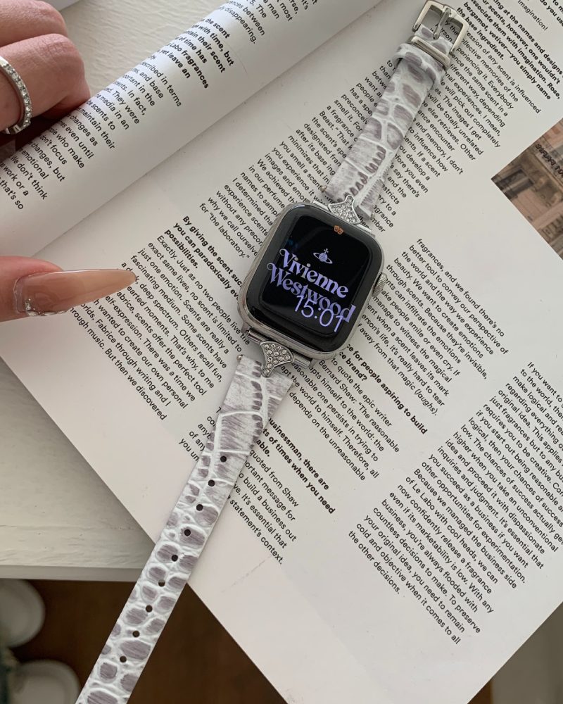 Sophia Leather Strap - Himalayas Apple Watch Band with Crystal Detail
