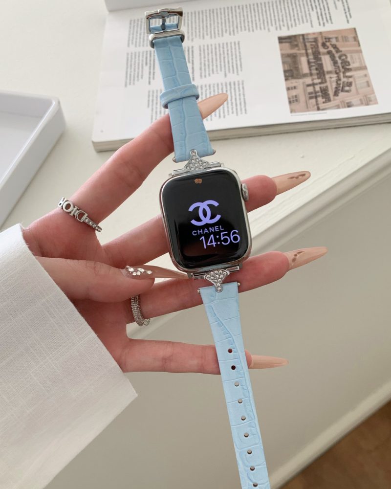 Sophia Leather Strap - Lake Blue Apple Watch Band