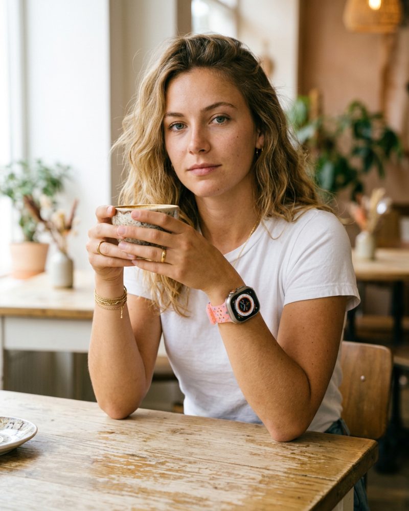 Jelly Sport Band – Pink worn by a model