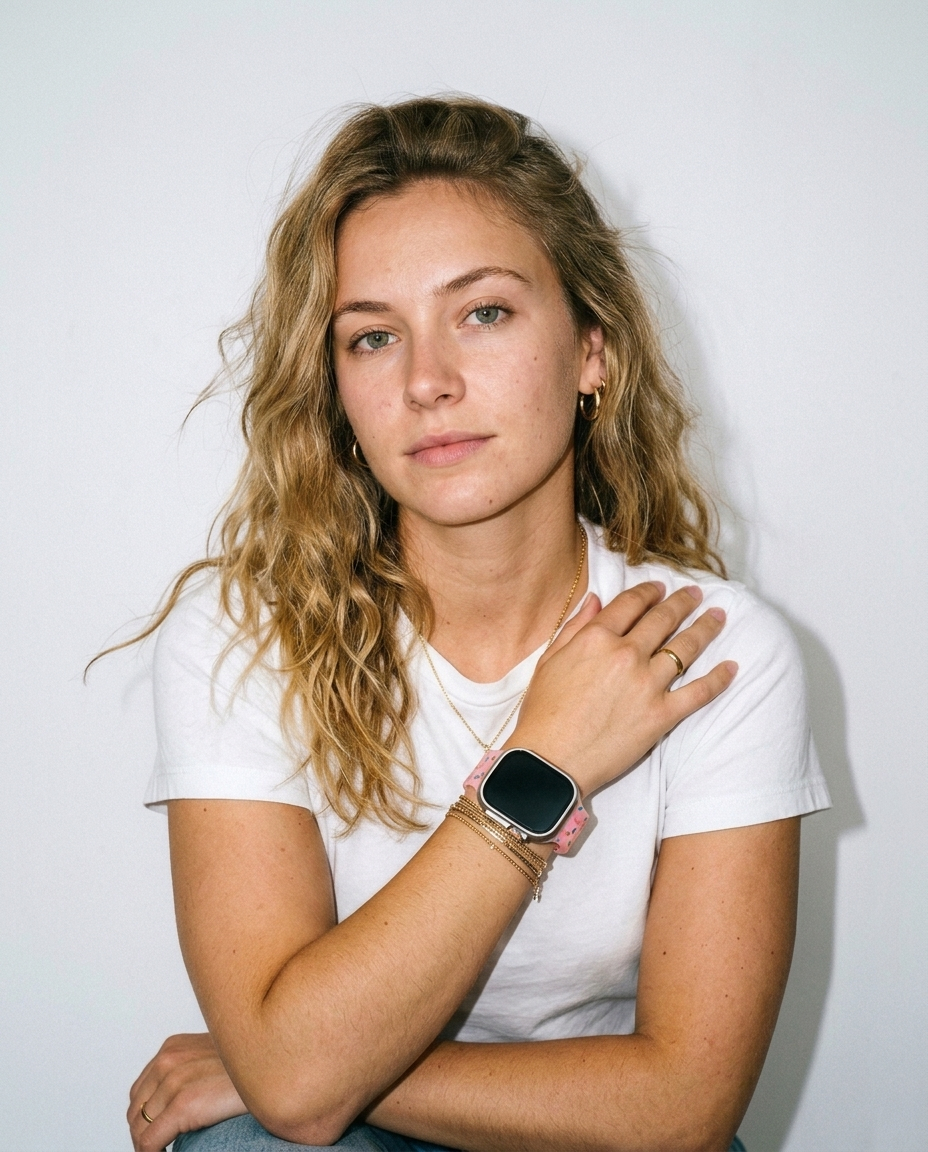 Jelly Sport Band – Pink worn by a model