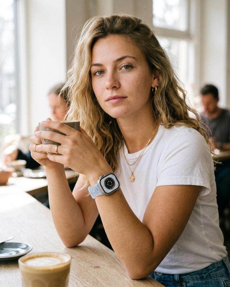 Jelly Sport Band – Sky Blue worn by a model