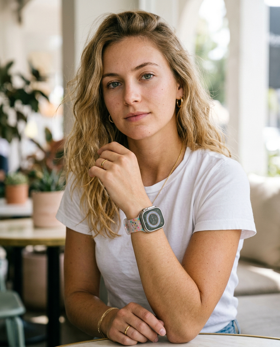 Jelly Sport Band – Transparent worn by a model