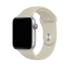 Silver smartwatch with antique white sport band and digital crown