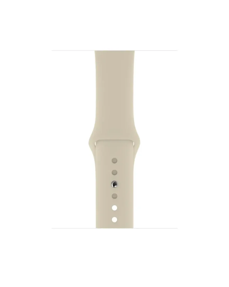 Antique white silicone sport band for Apple Watch with adjustment holes