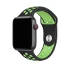 Black and lime green sport smartwatch band with perforated design and silver clasp