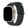 Black ocean band with titanium case smartwatch, featuring orange digital crown button