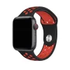 Black and red sport band active smartwatch with perforated silicone strap