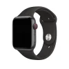 Black sport band smartwatch with red digital crown and aluminum case