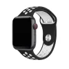 Black and white Nike-style sport band for Apple Watch with perforated design