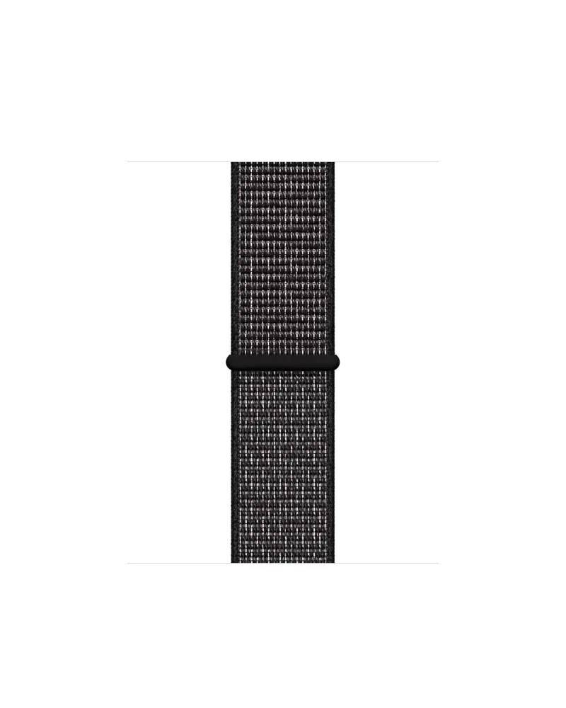 Black woven sport loop band for smartwatch with secure closure