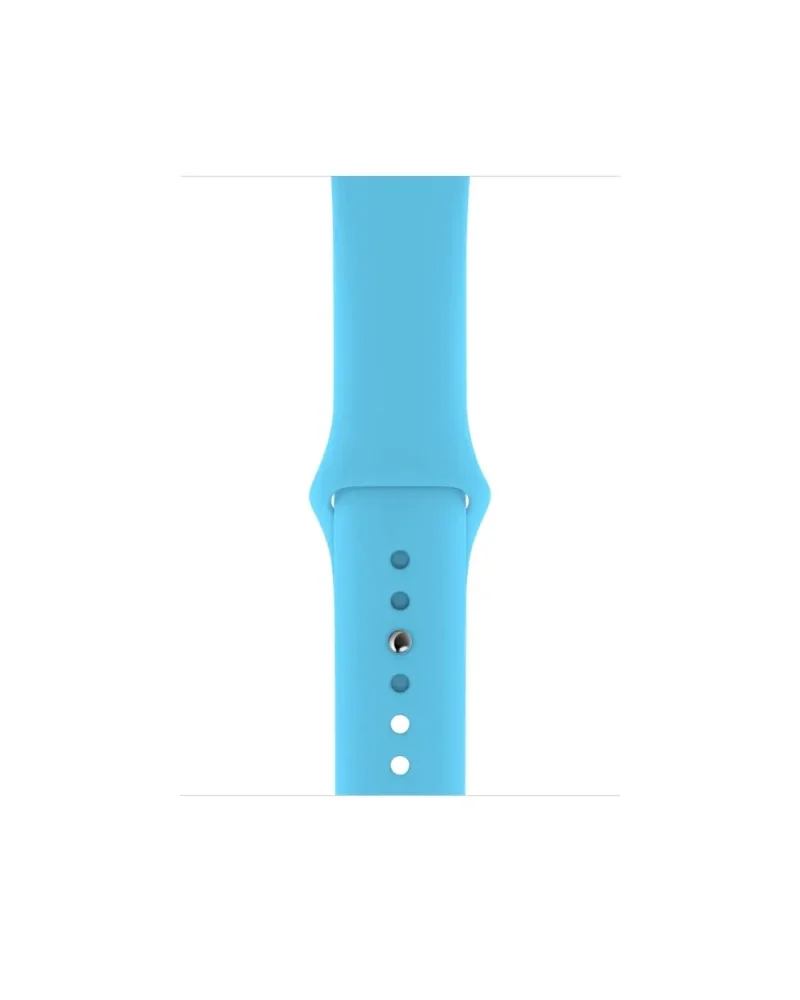 Blue silicone sport band with adjustment holes for smartwatch or fitness tracker