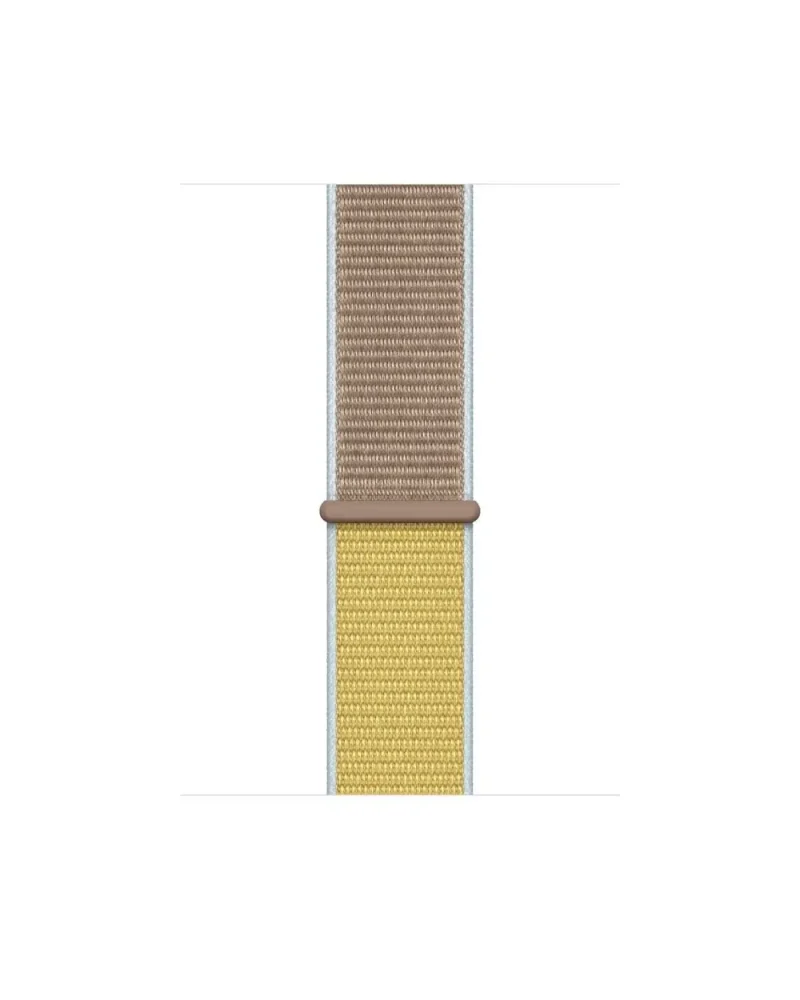 Apple Watch sport loop band camel tan and yellow woven nylon strap