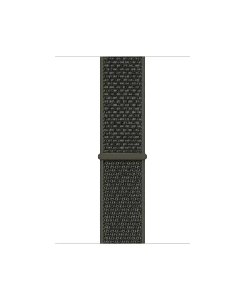 Khaki and navy woven sport loop smartwatch band with adjustable strap