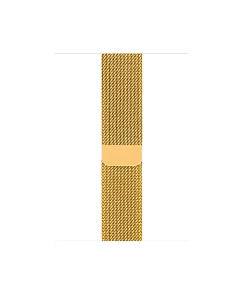 Gold Milanese loop smartwatch band with mesh metal strap design