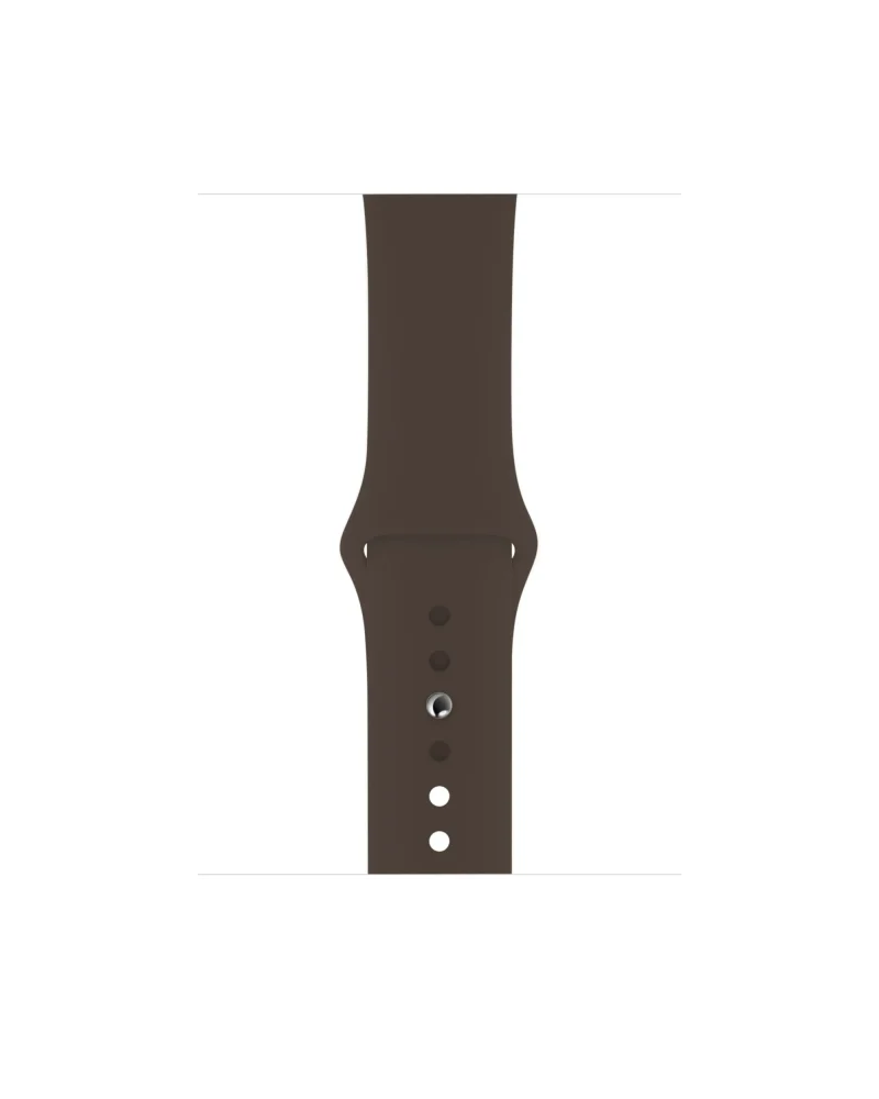 Brown sport band with adjustable sizing holes for smartwatch