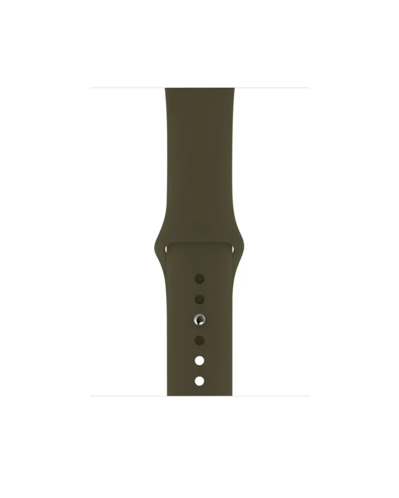 Dark olive silicone sport band for Apple Watch with adjustable fit