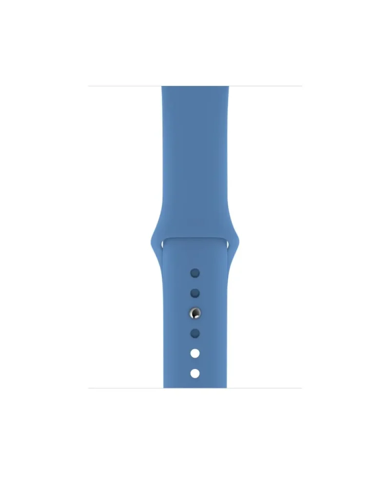 Blue silicone sport band with adjustable fit for smartwatch