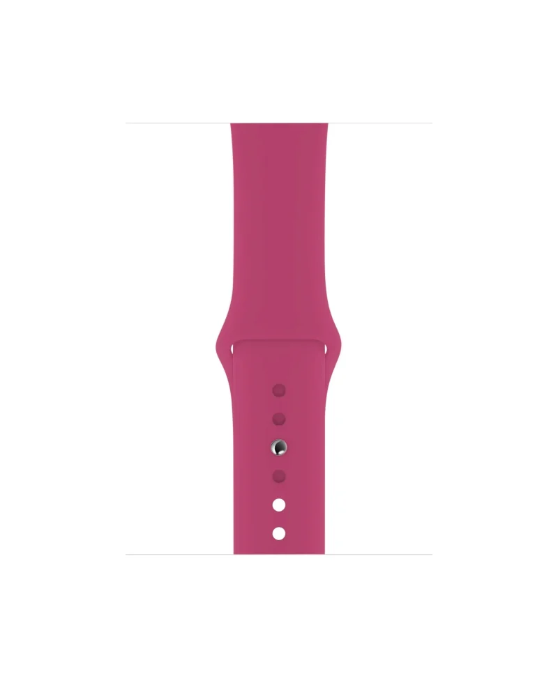 Dragonfruit pink silicone sport band with button closures for smartwatch