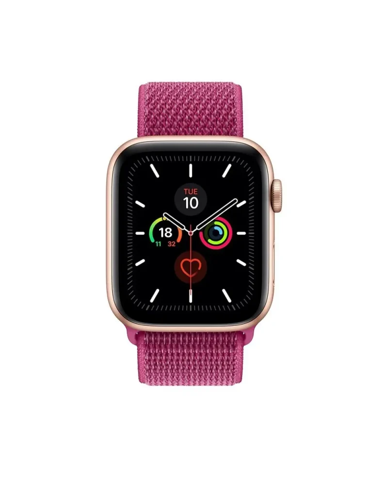 Apple Watch with rose gold case and dragon fruit pink sport loop band