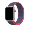 Apple Watch silver case with electric pink and navy sport loop band