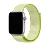Silver smartwatch with lime green nylon sport loop band
