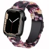 Black smartwatch with purple crystal resin band, modern design