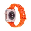 Orange glitter sport band for Apple Watch Ultra with perforated design
