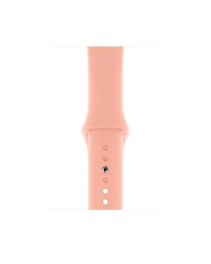 Grapefruit pink silicone sport watch band with adjustable buckle closure