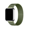 Smartwatch with grass green Milanese loop mesh band and silver case