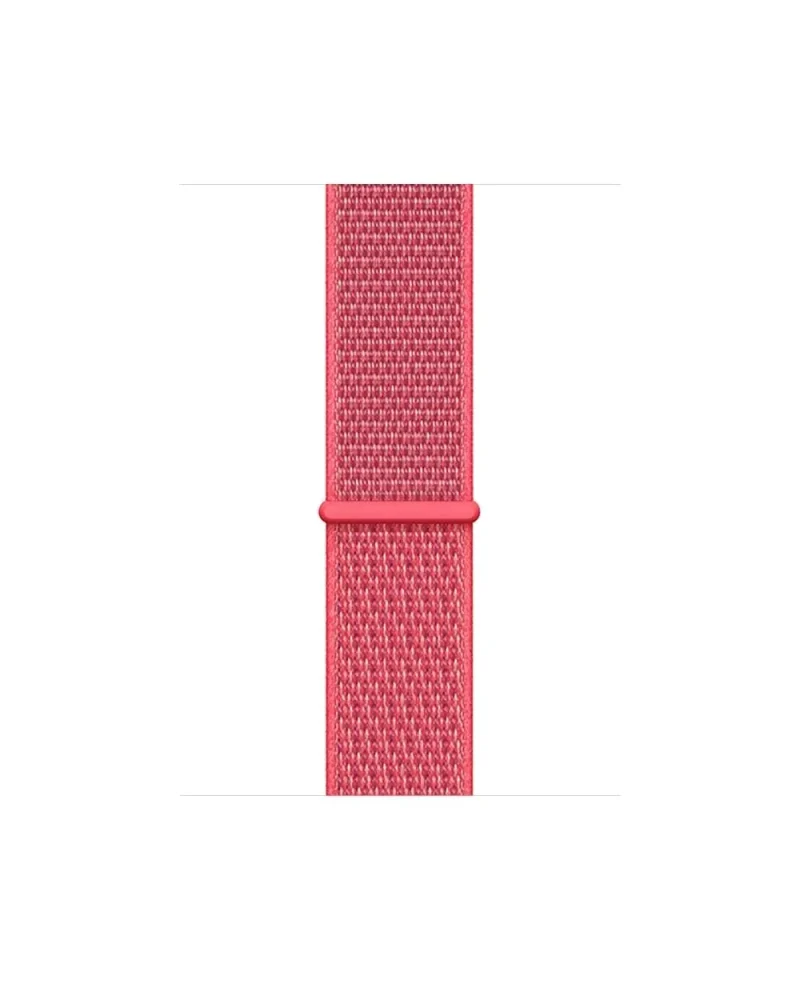 Pink Sport Loop watch band with woven textile material and connector