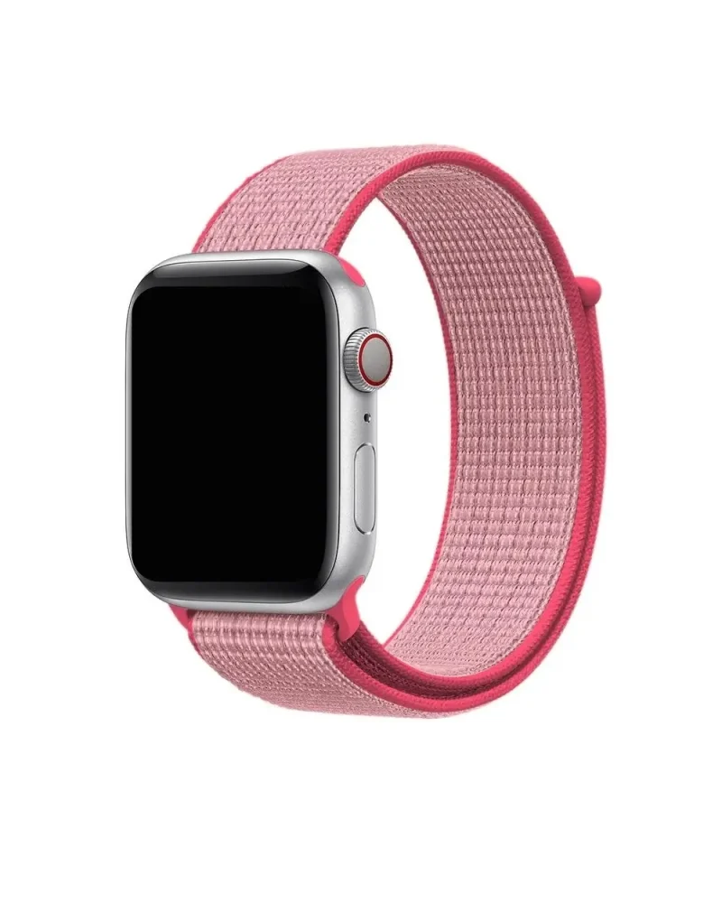 Apple Watch sport loop band hot pink nylon woven material strap