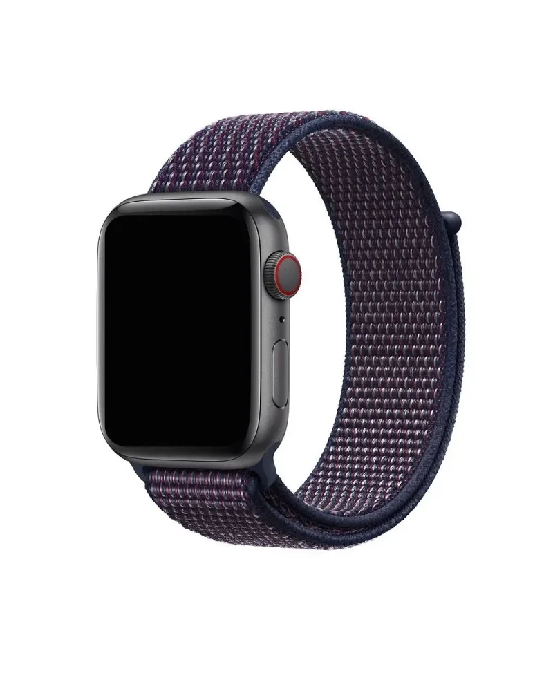 Apple Watch sport loop band indigo woven nylon with space gray case