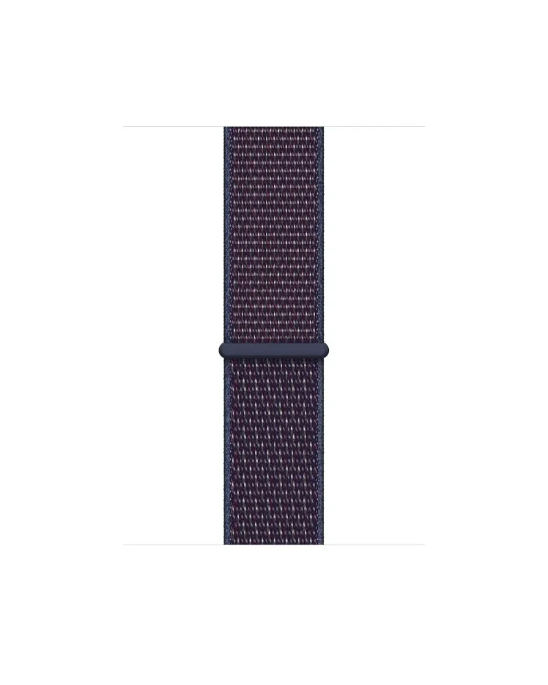 Navy woven fabric sport loop watch band with adjustable strap closure