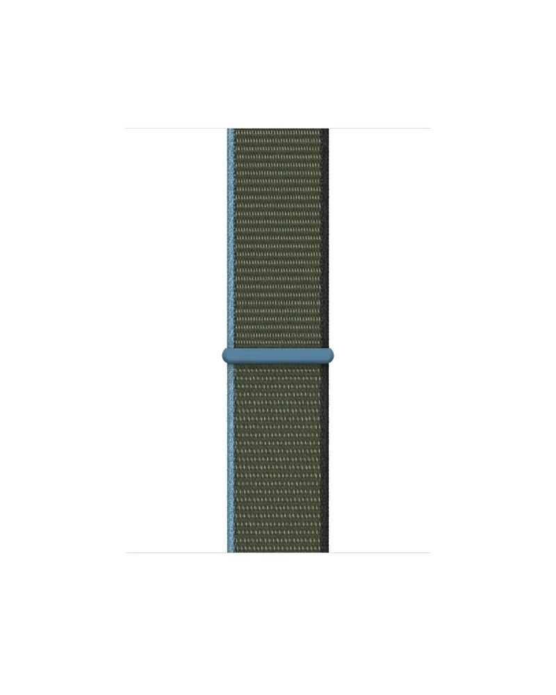 Inverness Green sport loop watch band with blue connector hardware