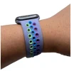 Lavender sport band with colorful ventilation holes for smartwatch active wear