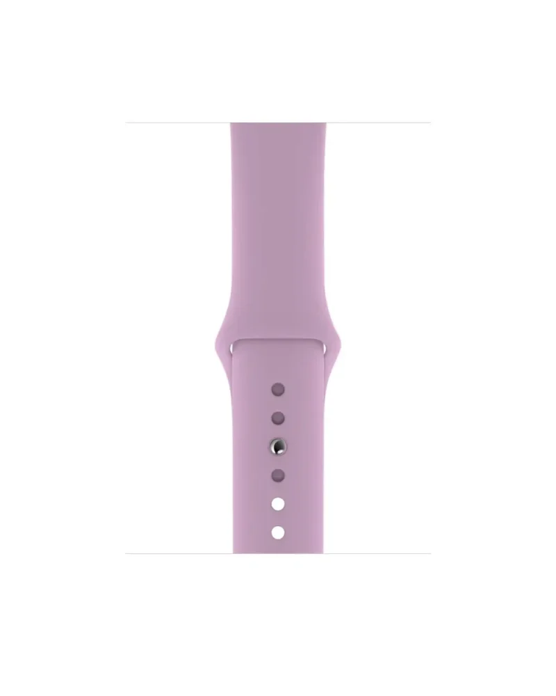 Lavender purple sport watch band with adjustable silicone strap and pin holes