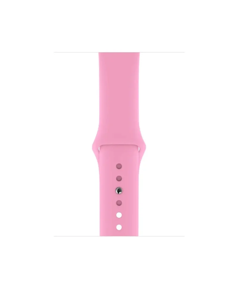 Pink silicone sport watch band with adjustable ventilation holes for smartwatch