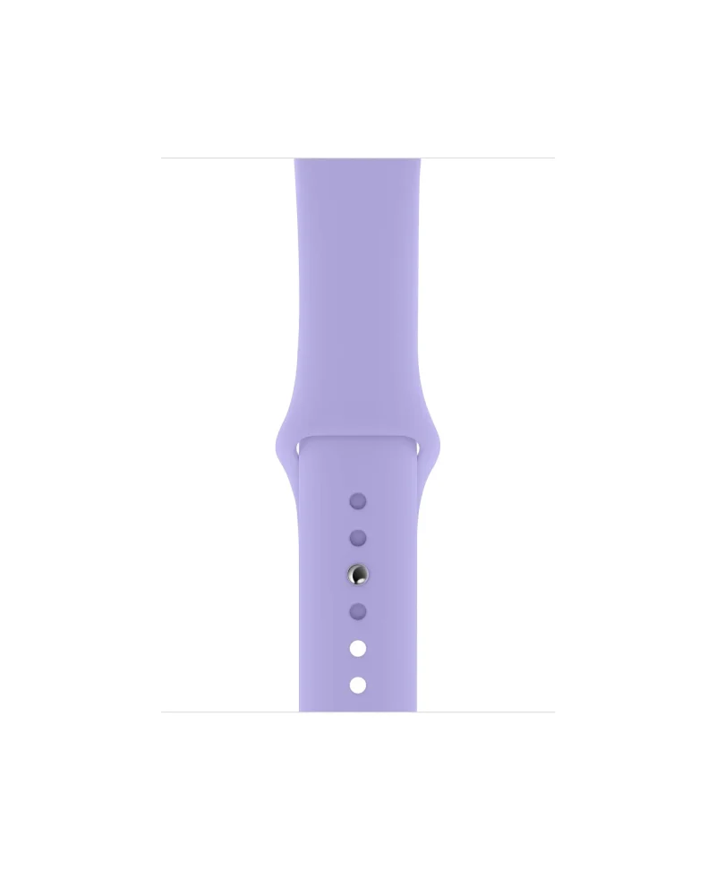 Lilac silicone sport band with button details for smartwatch