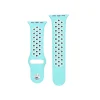 Turquoise perforated sport watch band with silver accents for Apple Watch