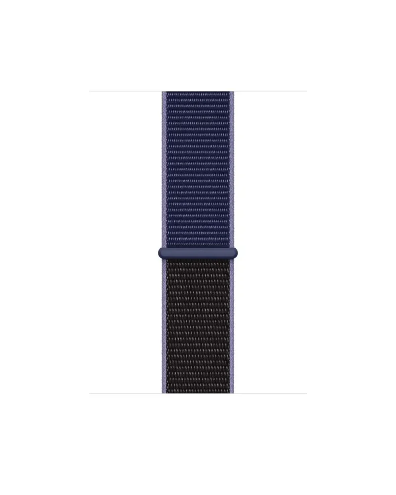 Black woven sport loop watch band with rubberized connector detail