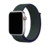 Silver Apple Watch with midnight fog green sport loop band