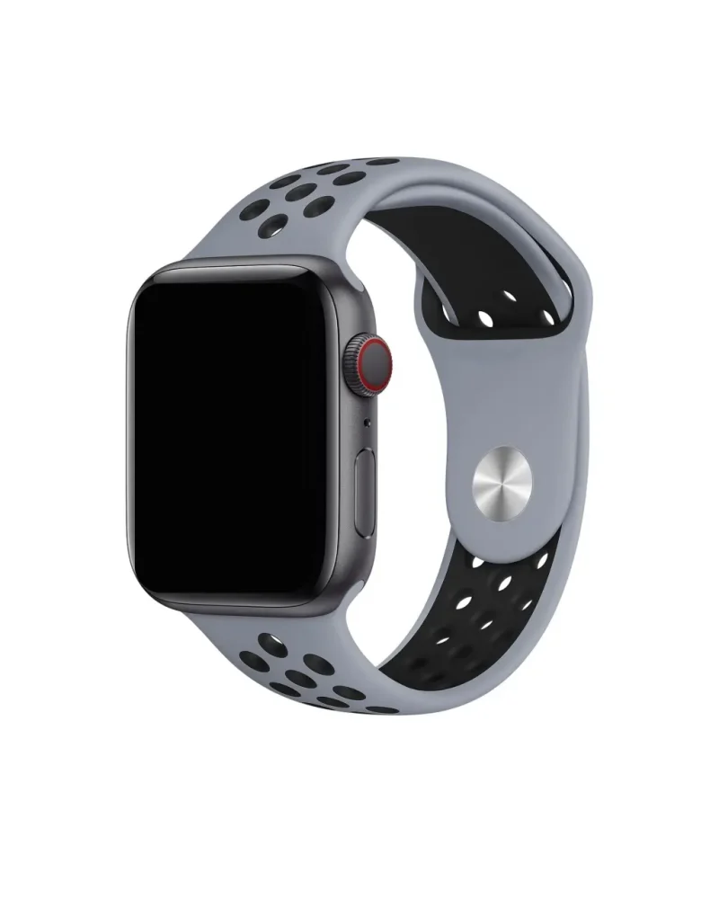 Sport band active smartwatch with obsidian mist black silicone strap