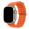 Orange silicone ocean band with titanium connector for smartwatch